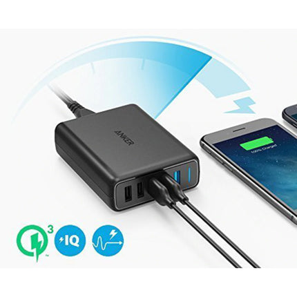5-Port Muur Oplader - PowerIQ Wallcharger AC Thuislader Stekkerlader Adapter Zwart