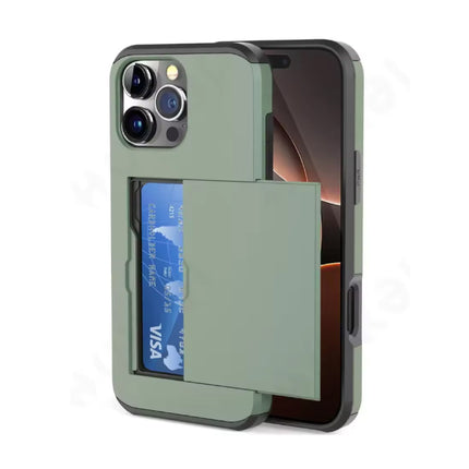 Kaarthouder Hoesje voor iPhone XS Max - Wallet Card Slot Cover Case - Groen