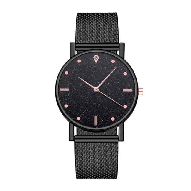 Horloge Kwarts Dames - Luxe Anoloog Uurwerk voor Vrouwen Zwart
