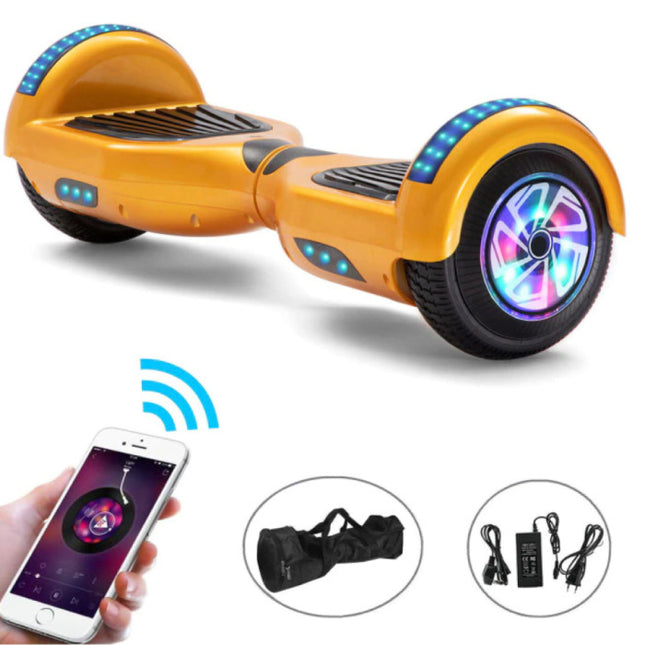 Elektrisch E-Scooter Hoverboard met Bluetooth Speaker - 6.5" - 500W - 2000mAh Batterij - Balance Hover Board Goud