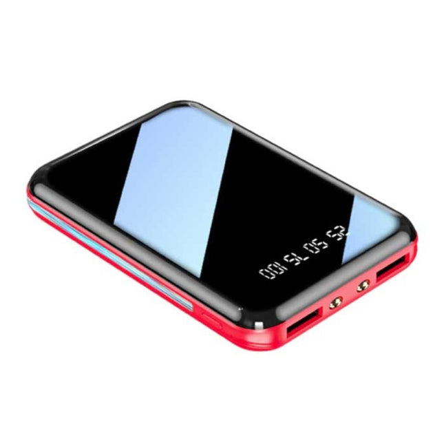 Dual 2x USB Poort Mini Powerbank 20.000mAh - LED Display Externe Noodaccu Batterij Oplader Charger Rood