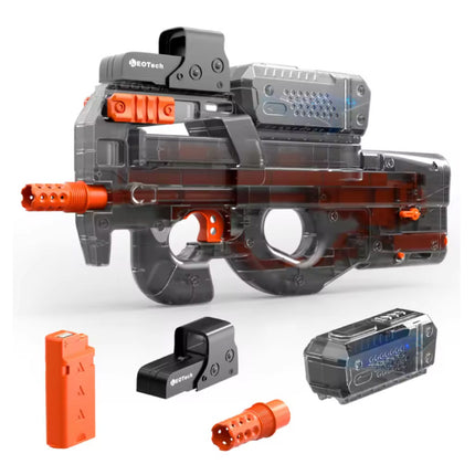 P90 Elektrische Gel Blaster Volautomatisch - Water Speelgoed Foam Shooter - Transparant Zwart
