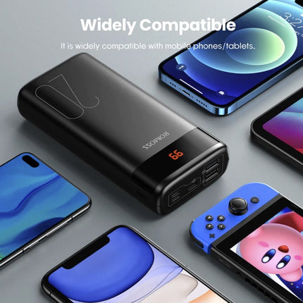 Ares 20.000mAh Powerbank met 2 Uitgangspoorten - LED Display Externe Noodaccu Batterij Oplader Charger Zwart