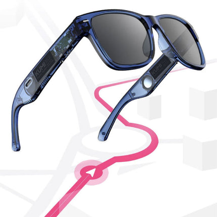 Meta V1 Bluetooth Zonnebril met Ingebouwde Oortjes - Open Ear Hoofdtelefoon TWS - Blauw