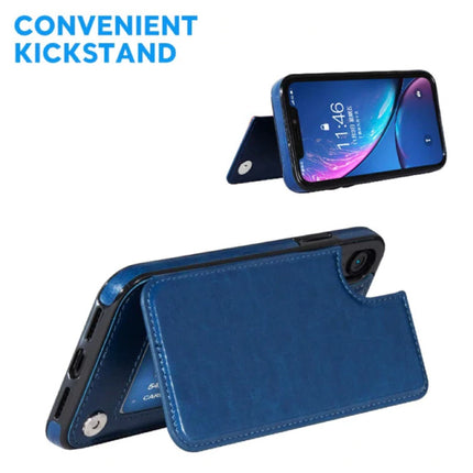 Retro iPhone 5S / SE Leren Flip Case Portefeuille - Wallet Cover Cas Hoesje Rood