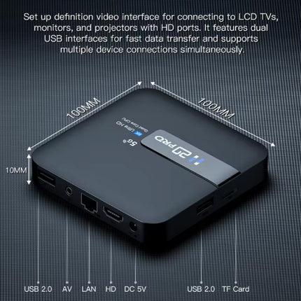 H20 Pro TV Box - Android Kodi Home Mediaspeler - 2GB RAM - 16GB Opslagruimte