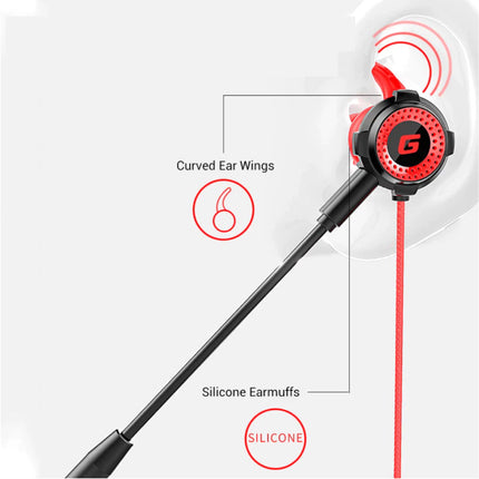 F36 Gaming Headset met Omnidirectionele Mic - Voor PS4/PS5 - Oortjes Hoofdtelefoon Headphones met Microfoon Rood