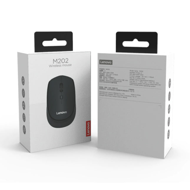 M202 Draadloze Muis - Geruisloos / Optisch / Tweehandig / Ergonomisch - Zwart