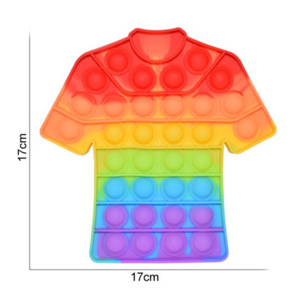 Pop It - Fidget Anti Stress Speelgoed Bubble Toy Siliconen T-Shirt Regenboog