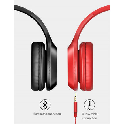 HD100 Bluetooth Koptelefoon met AUX Aansluiting - Headset met Microfoon DJ Headphones Rood