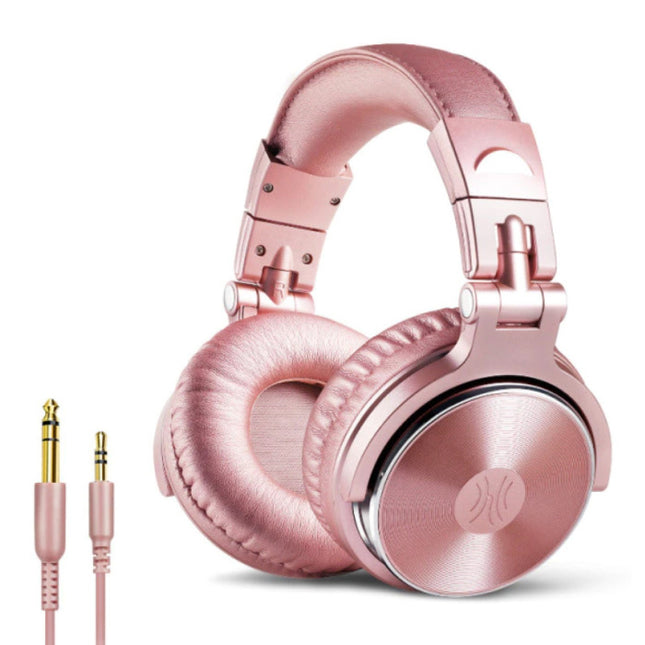 Studio Koptelefoon met 6.35mm en 3.5mm AUX Aansluiting - Headset met Microfoon DJ Headphones Roze