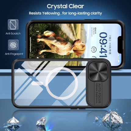 Draadloos Opladen Hoesje voor iPhone 14 Pro - met Camera Slide  -  Bumper Cover voor Magsafe - Paars