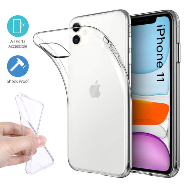 iPhone 11 Pro Transparant TPU Hoesje + Screen Protector Tempered Glass