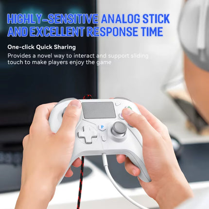 Gaming Controller voor PS5 / PS4 / PC - Gamepad Bedraad met Vibratie - Zwart