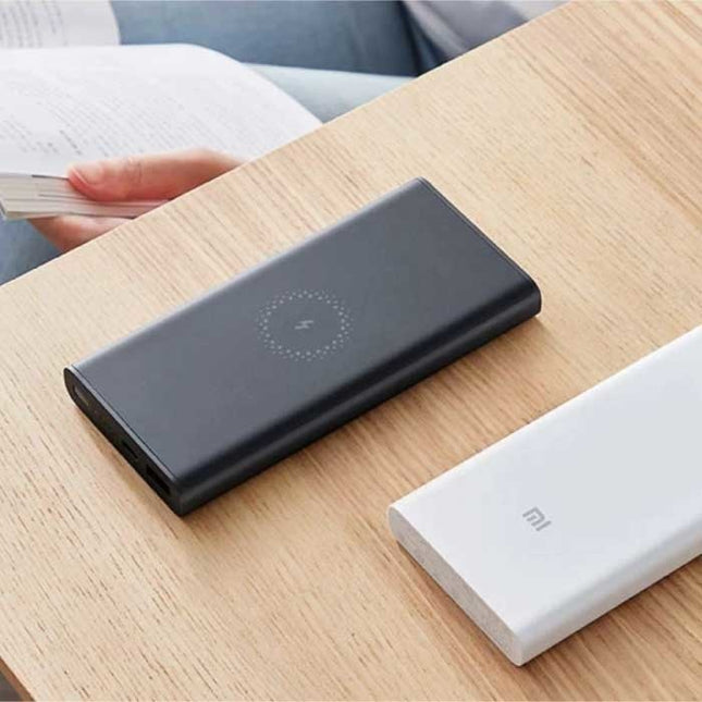 WPB15ZM Draadloze Qi Oplader + Powerbank 10.000mAh - Noodaccu Batterij Wireless Charger Pad Zwart