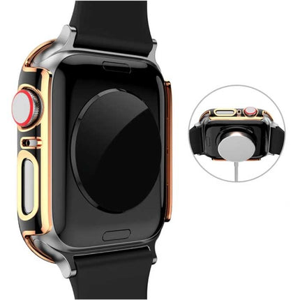 Plated Hoesje voor iWatch Series 38mm - Hard Bumper Case Cover Goud Wit