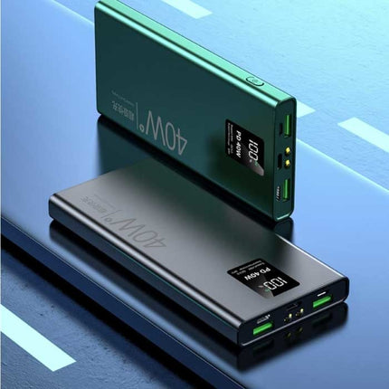 40W Powerbank 20.000mAh met 3 Oplaadpoorten  - 20W PD Externe Noodaccu LED Display Batterij Oplader Charger Zwart 