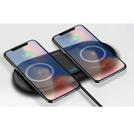 2 in 1 Qi Universele Draadloze Oplader 10W Wireless Charging Pad Zwart