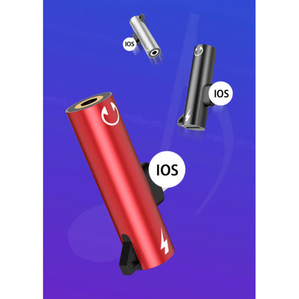 iPhone Lightning Oplader & AUX Splitter - Headphone Audio Splitter Adapter Zwart