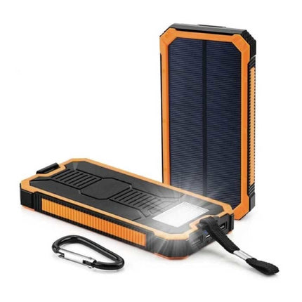 80.000mAh Solar Powerbank met 2 USB Poorten - Ingebouwde Zaklamp - Externe Noodaccu Batterij Oplader Charger Zon Zwart