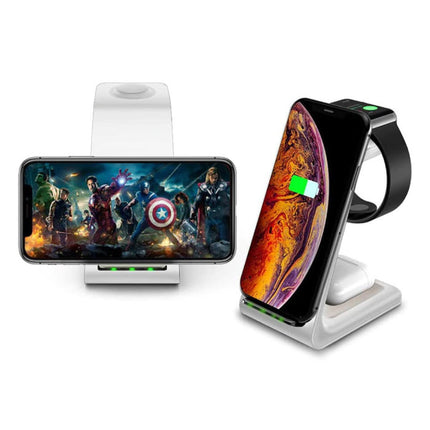 3 in 1 Oplaadstation voor Apple iPhone / iWatch / AirPods -  Charging Dock 18W Wireless Pad Wit