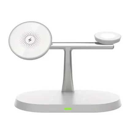 3 in 1 Draadloos Qi Oplaadstation - Compatibel met Apple iPhone / iWatch / AirPods -  Charging Dock 15W Oplader - Wit