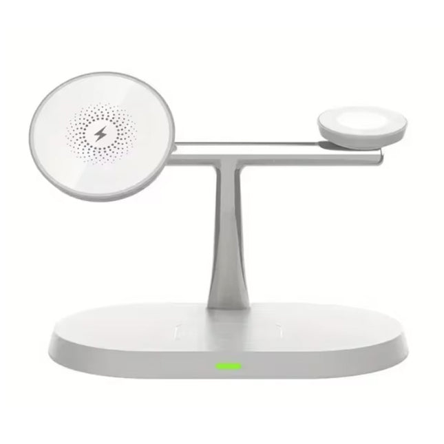 3 in 1 Draadloos Qi Oplaadstation - Compatibel met Apple iPhone / iWatch / AirPods -  Charging Dock 15W Oplader - Wit