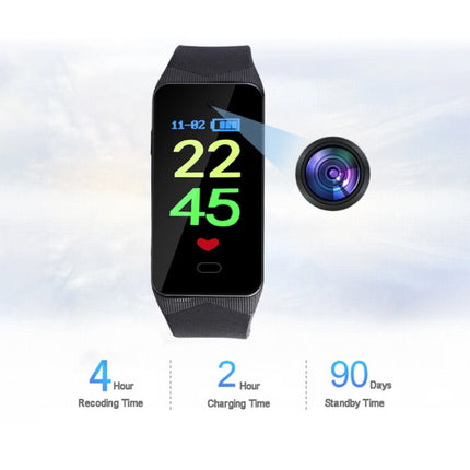 X8 Camera Horloge 1080p - DVR Security Smartband Videorecorder - Zwart