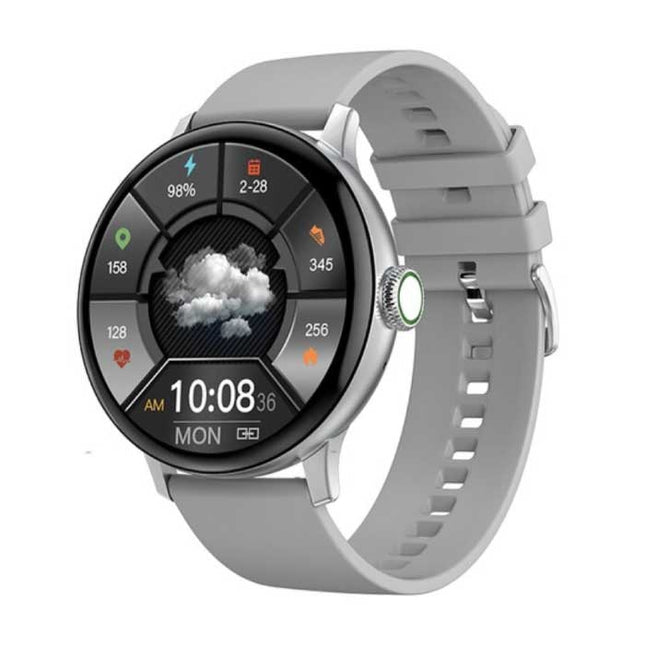 Randloze Smartwatch Siliconen Bandje Fitness Sport Activity Tracker Horloge Android Grijs