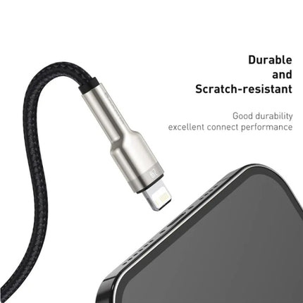 USB Oplaadkabel voor iPhone Lightning - 2 Meter - Gevlochten Nylon - Tangle Resistant Oplader Data Kabel Zwart