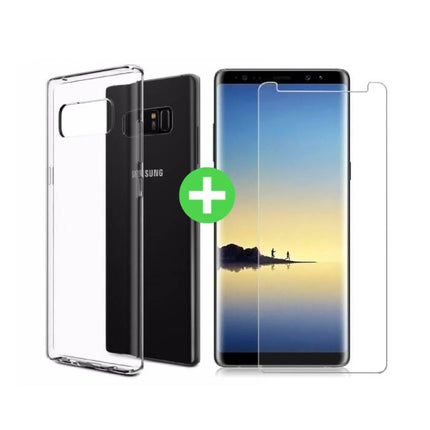 Samsung Galaxy Note 8 Transparant TPU Hoesje + Screen Protector Tempered Glass