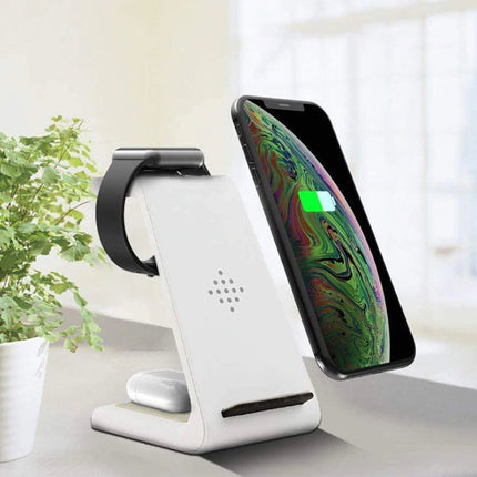 3 in 1 Oplaadstation voor Apple iPhone / iWatch / AirPods -  Charging Dock 18W Wireless Pad Wit