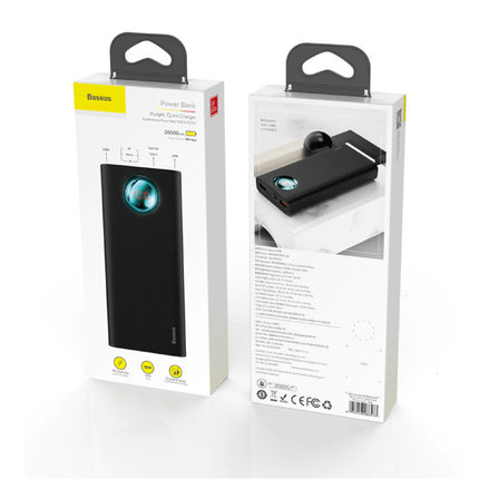 Powerbank met 5 Poorten en Quick Charge 3.0 - 20.000mAh LED Display Externe Noodaccu Batterij Oplader Charger Zwart