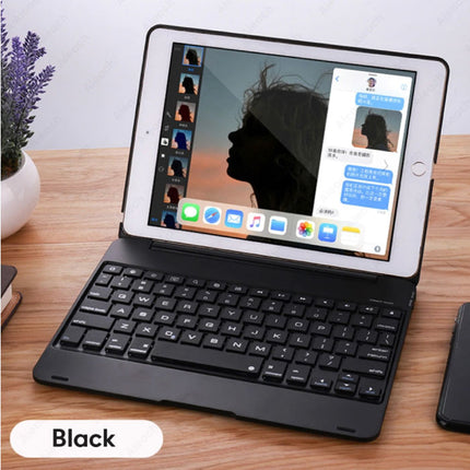 Toetsenbord Hoes voor iPad Mini 1/2/3 - QWERTY Multifunctionele Keyboard Bluetooth Aluminium Smart Cover Case Hoesje Zwart