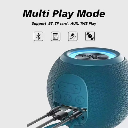 TG337 Draadloze Luidspreker - 1200mAh Batterij - Bluetooth 5.3 Subwoofer HiFi TF Radio - Zwart