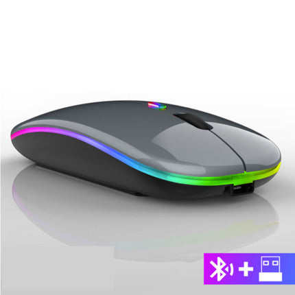 Draadloze RGB Muis - 2.4GHz / 1600DPI / Optisch / Ergonomisch / Tweehandig - Grijs