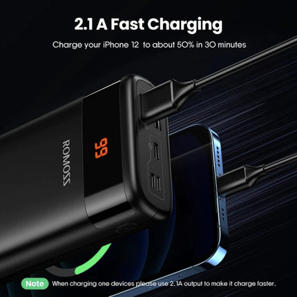 Ares 20.000mAh Powerbank met 2 Uitgangspoorten - LED Display Externe Noodaccu Batterij Oplader Charger Zwart