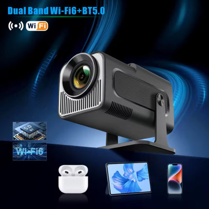 HY320 Mini Projector - 300 ANSI Lumen - Screen Mirroring Beamer Home Media Speler - Zwart