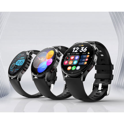 Smartwatch met Lichaamstemperatuur, Bloeddrukmeter en Zuurstofmeter - Fitness Sport Activity Tracker Horloge iOS Android - Silicoon Bandje Zwart