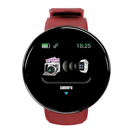 Originele D18 Smartwatch Curved HD Smartphone Sport Fitness Sport Activity Tracker Horloge iOS Android iPhone Samsung Huawei Rood