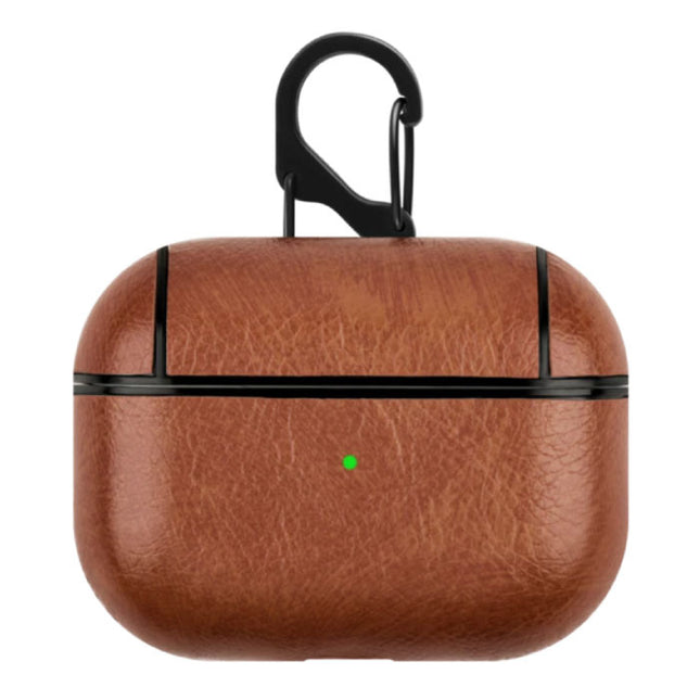 Leren Luxe Hoesje voor AirPods Pro - Leather Skin AirPod Case Cover - Lichtbruin