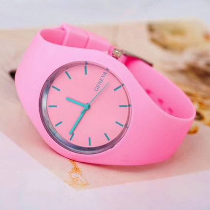 Jelly Horloge Unisex - Kwarts Uurwerk Silicoon Bandje Geel
