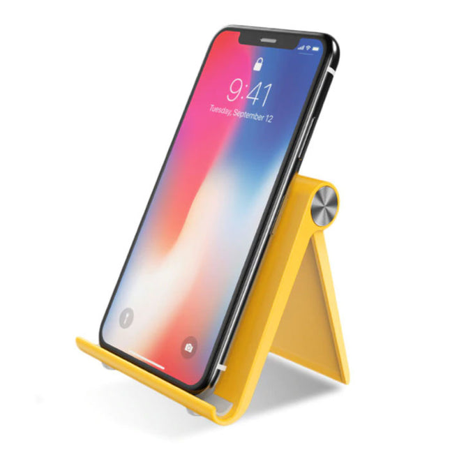 Universele Telefoonhouder Bureau Standaard - Videobellen Smartphone Holder Desk Stand Geel