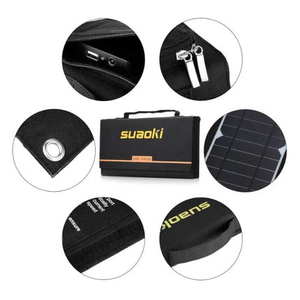 Solar Oplader met 9 Zonnepanelen 60W voor Laptops -2 Oplaadpoorten / 10-in-1 Laptop Lader op Zonne-energie 