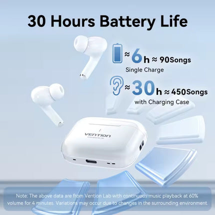 Echo Lite E11 Draadloze Oortjes - Bluetooth 5.4 - HiFi Oordopjes TWS Koptelefoon - Wit