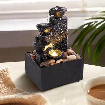 Zen Sier Waterval met Keien - Feng Shui Fontein Decor 