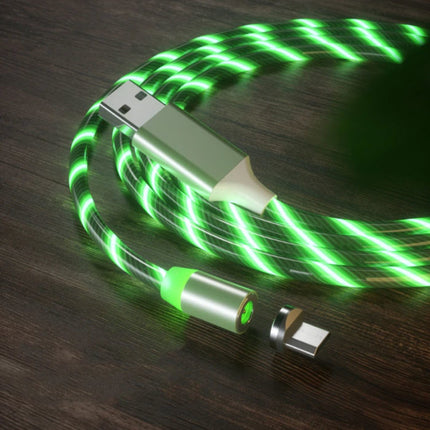 USB 2.0 - Micro-USB Magnetische Oplaadkabel 1 Meter Gevlochten Nylon Oplader Data Kabel Data Groen