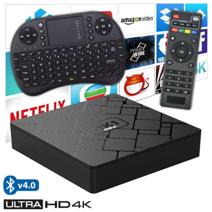 HK1 Mini 4K TV Box Mediaspeler Android Kodi - 2GB RAM - 16GB Opslagruimte + Draadloos Toetsenbord