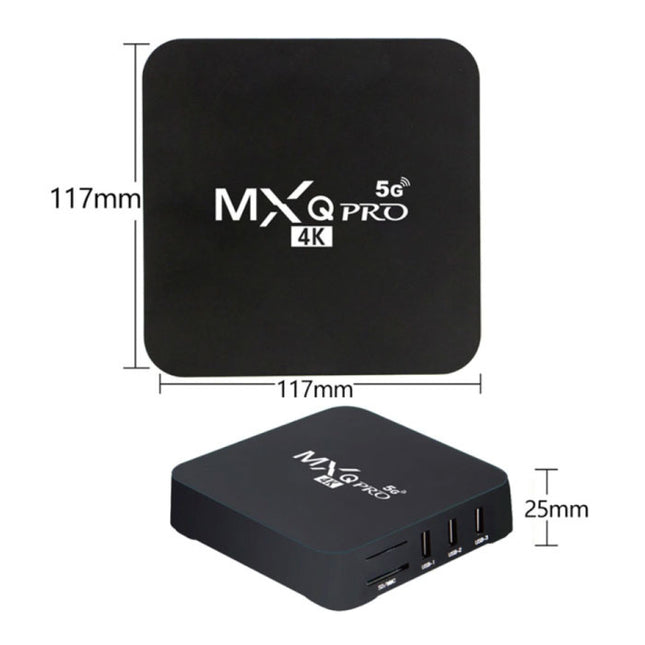 MXQ Pro 1080p TV Box Mediaspeler Android Kodi - 5G - 4GB RAM - 32GB Opslagruimte