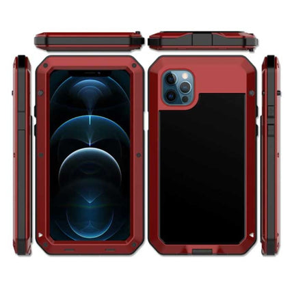 iPhone 5 360°  Full Body Case Tank Hoesje + Screenprotector - Shockproof Cover Metaal Rood